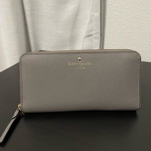 Kate Spade Grey Leila Large Continental Wallet